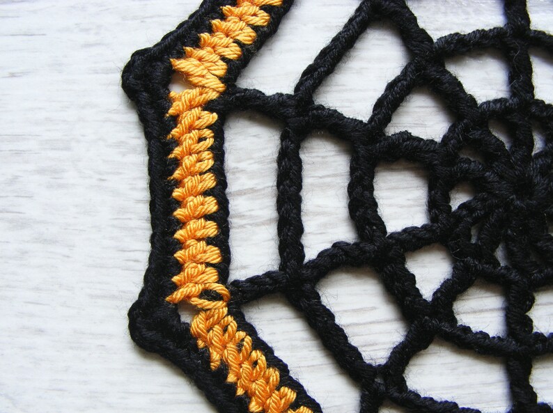 Download Halloween coasters set of 6 crochet spider web coasters | Etsy