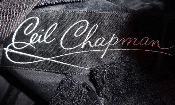 Ceil Chapman Vintage 50s Blacked Tiered Lace Cock… - image 4