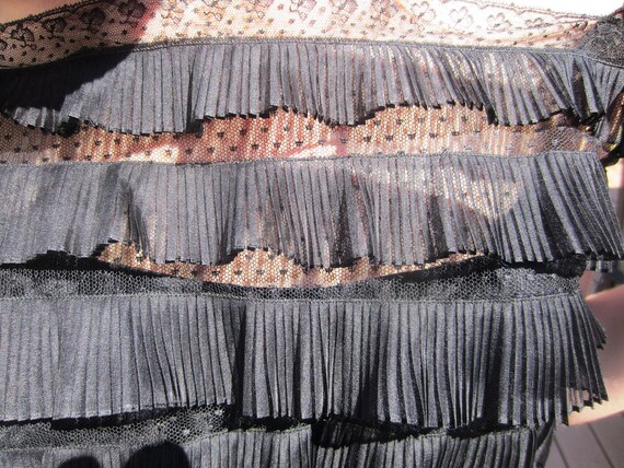 Ceil Chapman Vintage 50s Blacked Tiered Lace Cock… - image 3