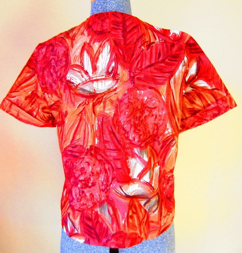 Vintage 50s Red Blouse by Gregory