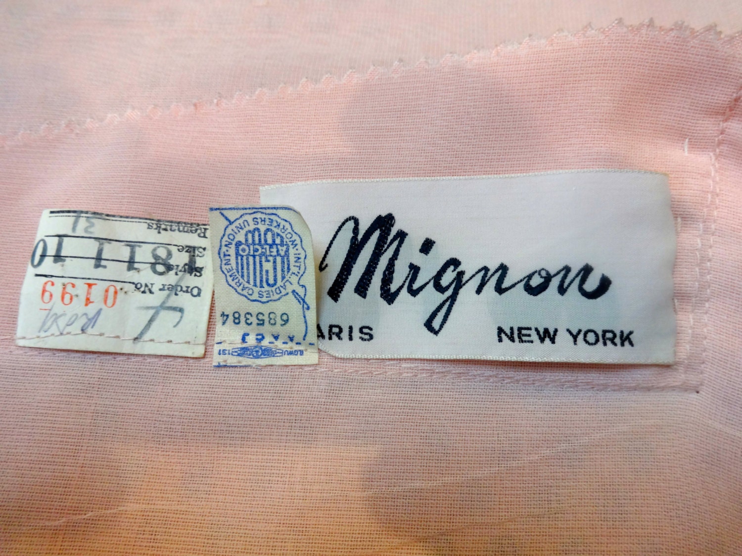 Vintage 50s Pink Silk Ribbon Dress by Mignon - Etsy