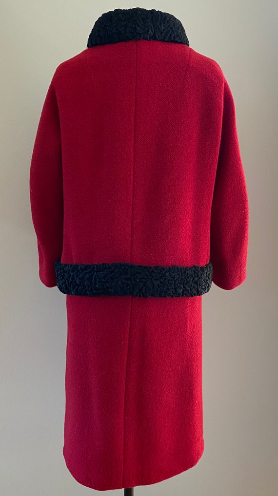 Early 60s Crimson Red Wool Suit Dress from Forstm… - image 3