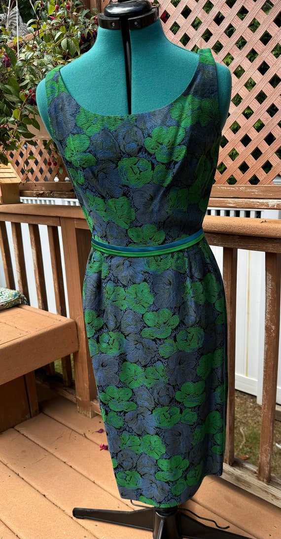 Vintage damask dress cocktail Gem