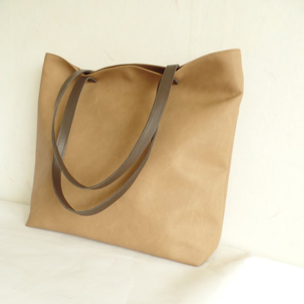 Borsa tote in pelle vegana grande, borsa tote per impieghi gravosi, borsa tote oversize, borsa per il trasporto di tutti, borsa multiuso, borsa da scuola, borsa da lavoro, borsa da ufficio