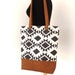 Native Navajo American Indians Aztec Tribal Print Leather Tote Bag
