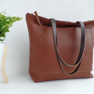 Bolso de piel auténtica, Bolso de piel marrón, Bolso de hombro grande de piel, Bolso de mano de piel auténtica, Monedero de piel auténtica, Bolso de bolsillo