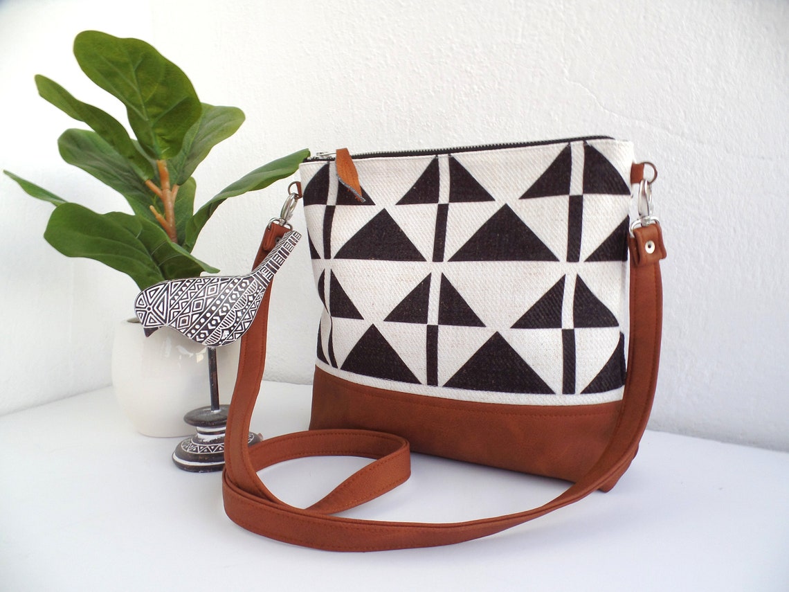 Geometric Print Bag Triangle Pattern Crossbody Purse Etsy
