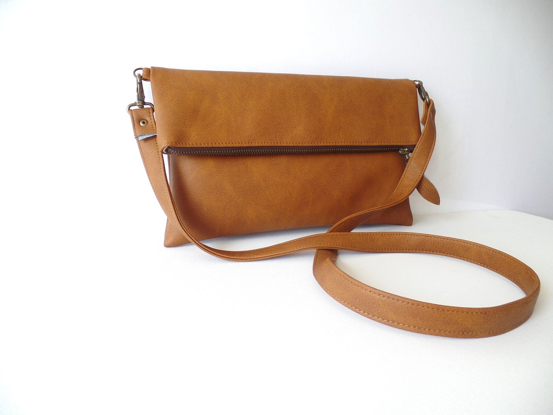 Crossbody Leather Bag Tan Leather Crossbody Bag Pusre Etsy