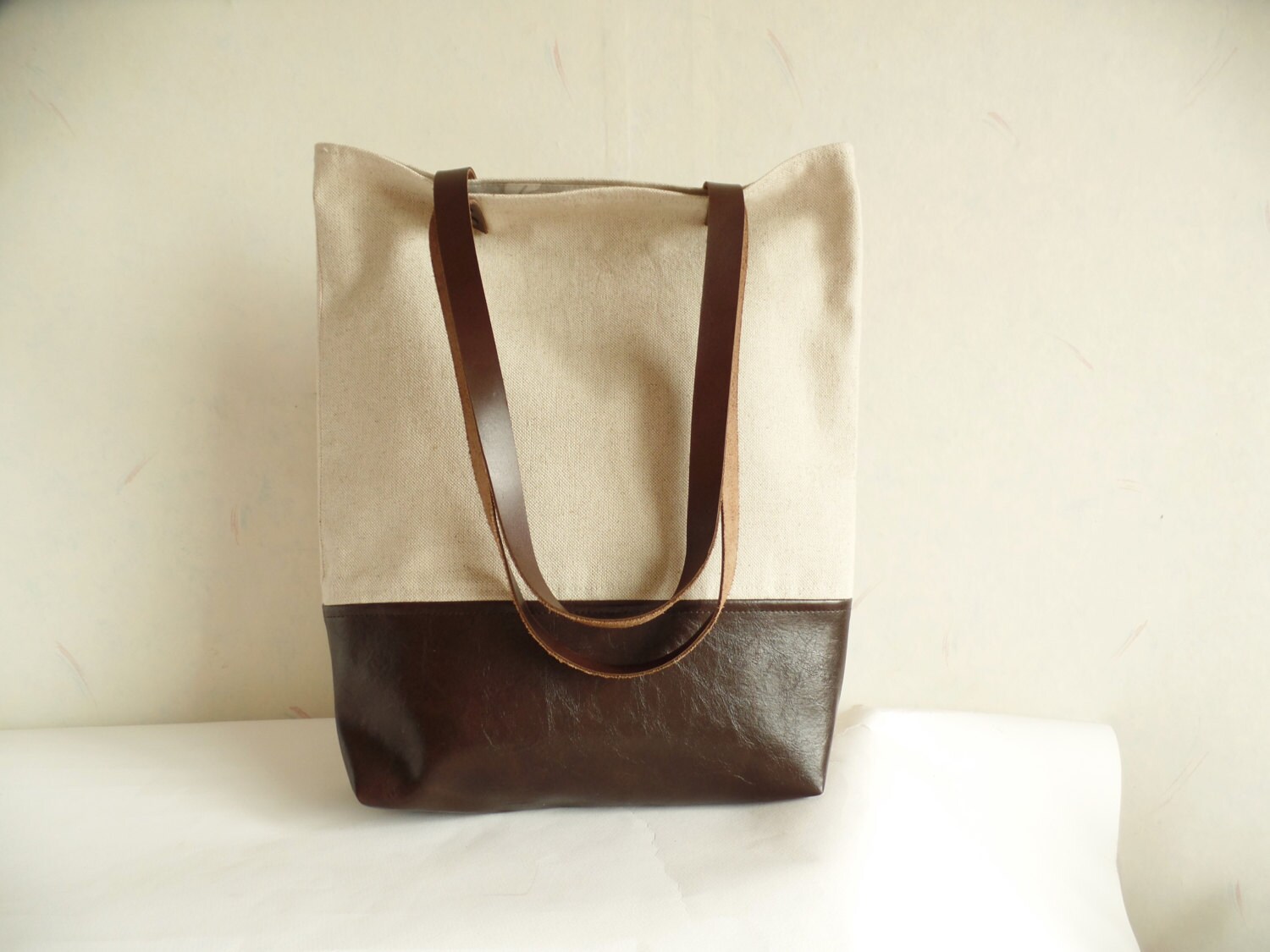 Canvas and leather tote bag hearth and hand hotsell