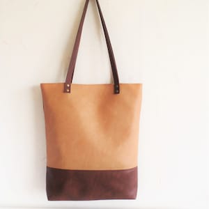 Bolso de mano de piel, Bolso de mano grande, Bolso de mano de piel vegana, Beige arena, Toffee, Bolso de mano marrón, Asas de piel auténtica, Bolso para portátil, Bolso de oficina para el trabajo