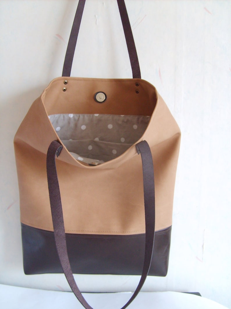 Leather Tote Bag Large Tote Bag Vegan Leather Tote Beige - Etsy