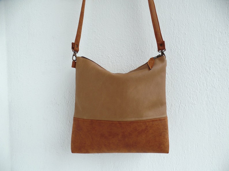 Vegan Leather Crossbody Bag Leather Messenger Crossbody Etsy