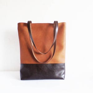 Bolso tote de piel marrón, Bolso tote de piel vegana, Bolso tote de piel para hombre, Bolso tote de piel para mujer, Bolso tote alto, Bolso tote de piel grande