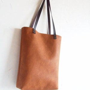 Vegan Leather Tote Bag Leather Shoulder Bag Top Handle Bag - Etsy