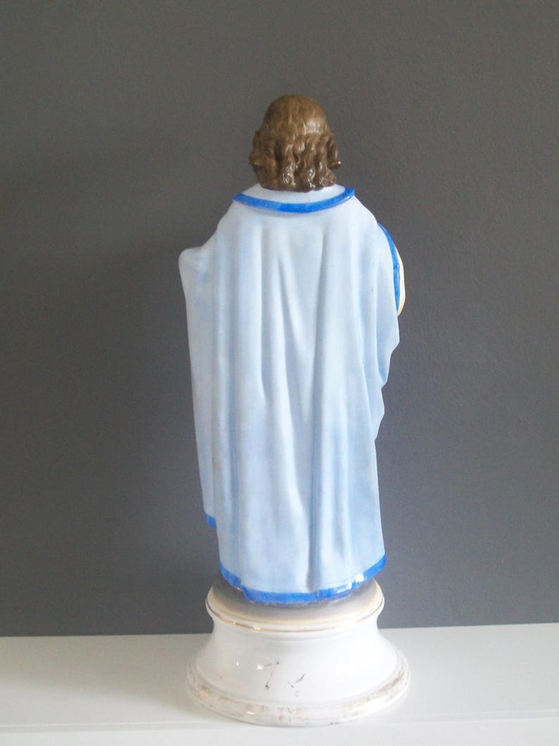Antique Religious Statue / Superb Large Bisque & Porcelain figure of