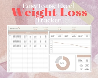 Weight Loss Tracker Microsoft Excel - Easy to use!