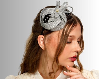 Mini top hat for weddings, Modern fashion fascinator for tea party