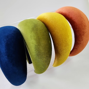 Padded headband extra wide size, velvet silk headband for women, Kate Middleton style, derby women hat