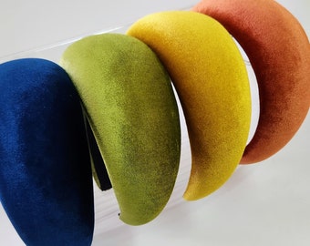 Silk Velvet Padded Headband: Extra Wide Handmade Derby Hat