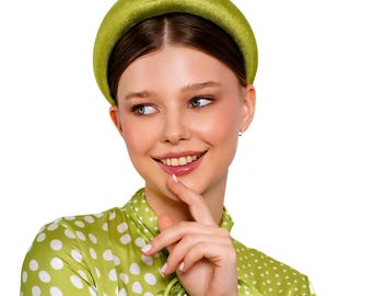 Padded headband extra wide 7 cm, Modern fashion outfit, ascot hat Kate Middleton style