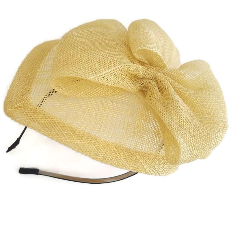 Yellow fascinator Wedding headband Cocktail hat Bridal Etsy