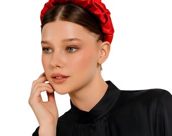 Red Velvet Padded Headband, Royal Wedding Hair Accessory