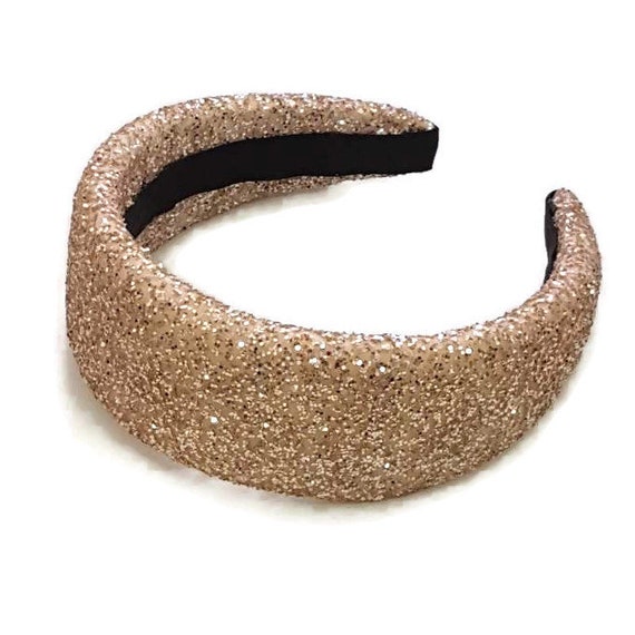 Gold glitter headband Elegant fashion headpiece Wedding Etsy