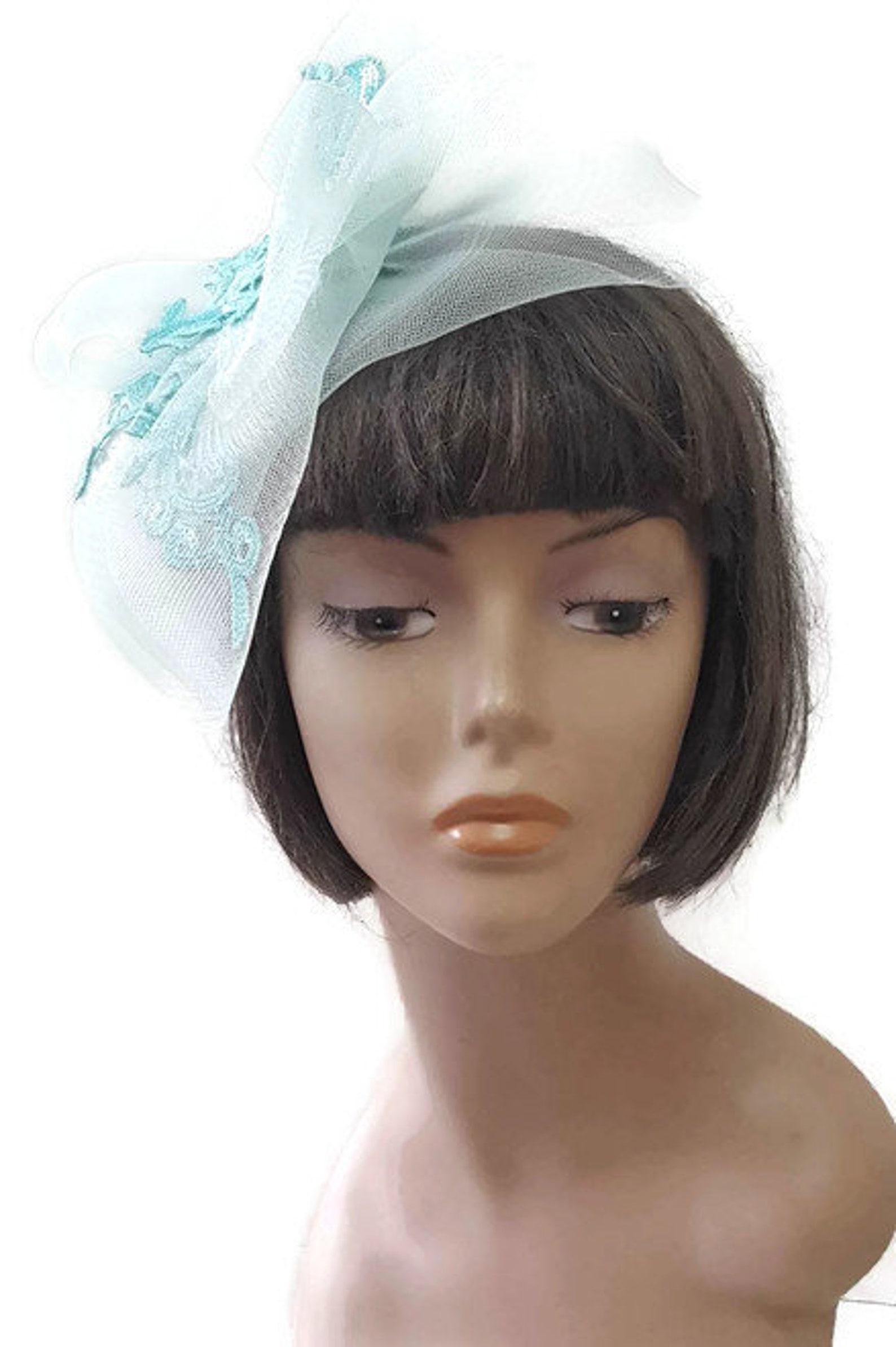Fascinate hat for mother of bride Light Blue wedding hat Etsy