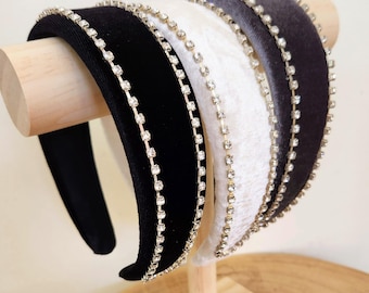 Jeweled padded headband for women, Luxury Kate Middleton hat