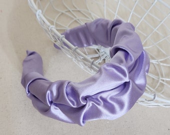 Scrunchy Lilac Purple satin, Trendy fashion headband gift idea for birthday party