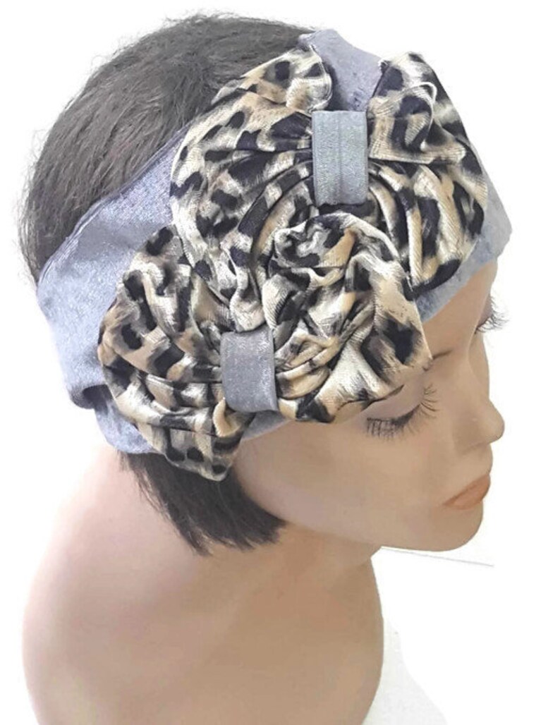 Gray velvet headband Fabric headbands Wide headband Hair Etsy
