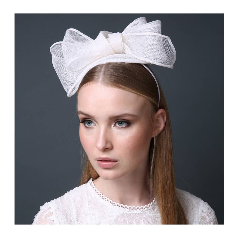 Bridal fascinator White fascinator hat Wedding hat summer Etsy