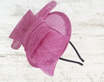 Pink fascinator hat, modern headpiece for tea party, kate middleton style