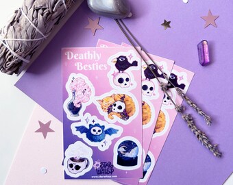 Deathly Besties Vinyl Sticker Sheet, Magic Skull Planner Stickers, Potion Bottle Sticker