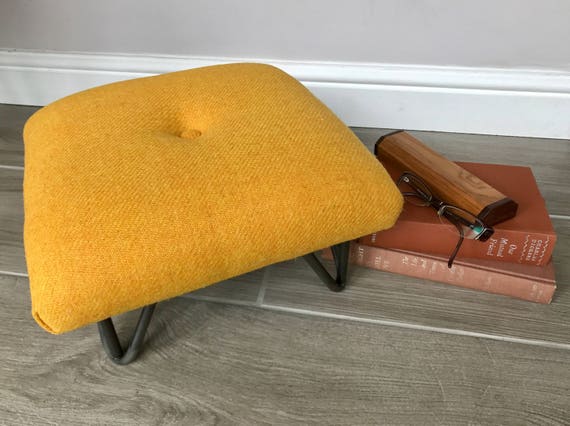 Yellow ottoman footstool deals