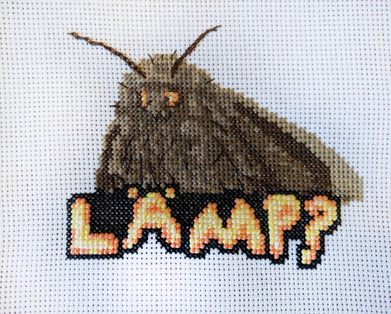 Moth Lamp Meme Cross Stitch Pattern Etsy