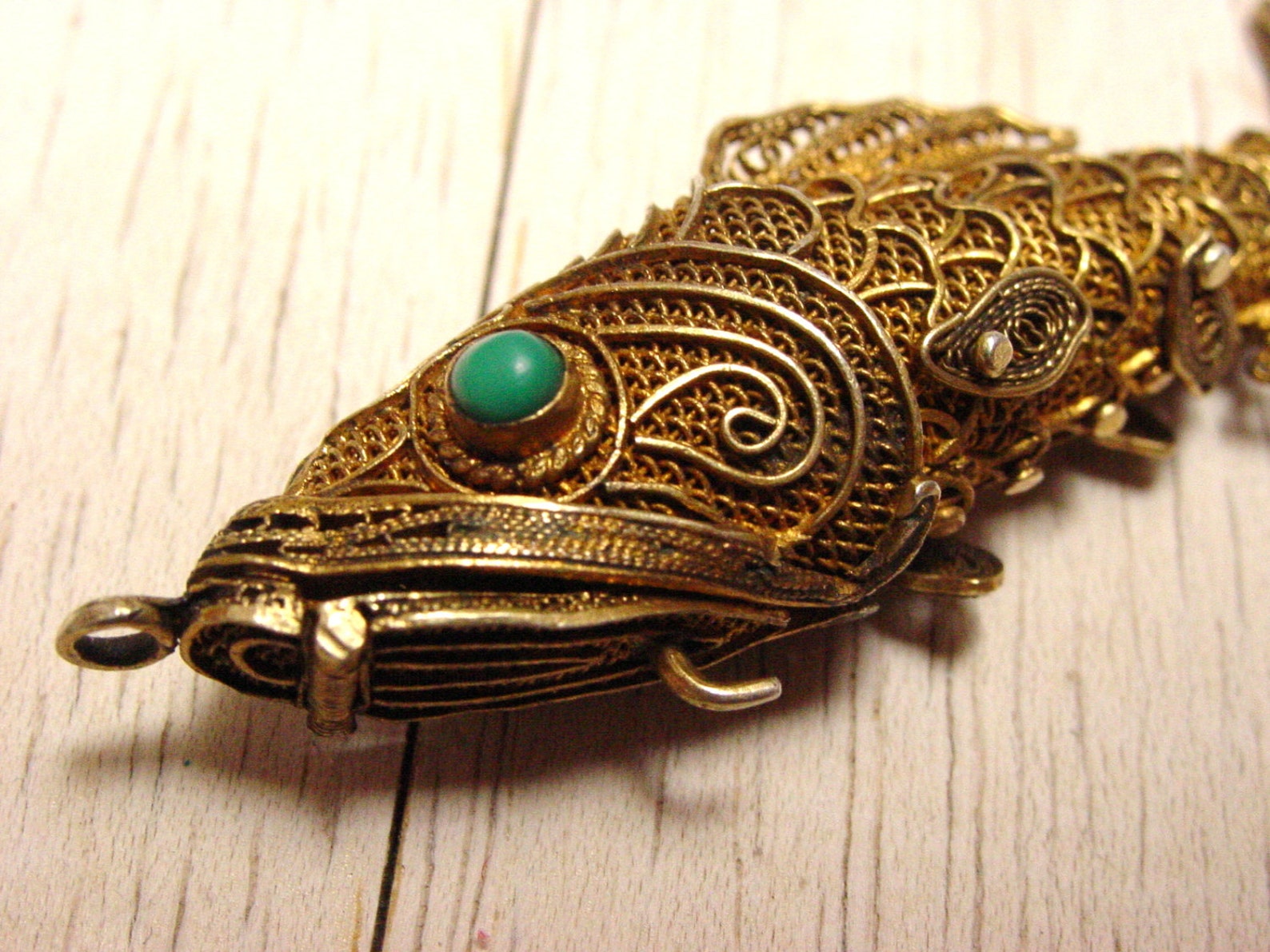 Articulated Sterling Silver Fish Pendant vintage retro Etsy