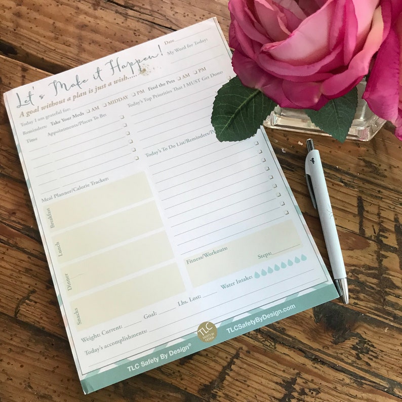 8.5 X 11 DAILY PLANNER Tear off Pad Task to Do List Appointments