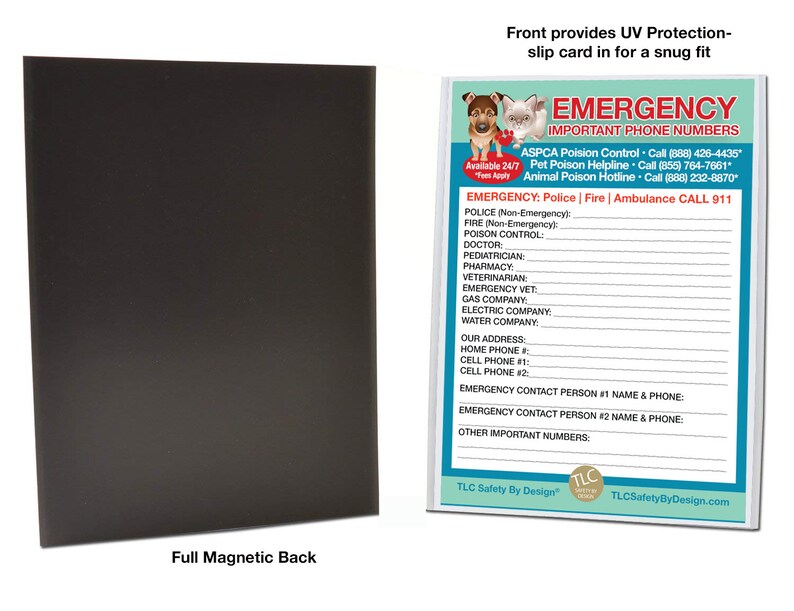 EMERGENCY CONTACT CARDS Sleeve Home Alone 5.5 X 7.5 Doctor