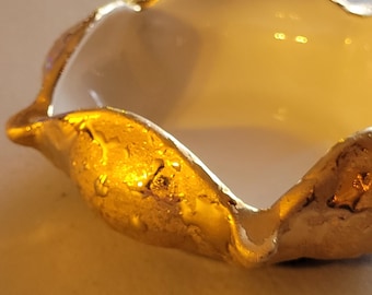Vintage Dixon Art Studios Weeping Gold 22K Gold Mid Century