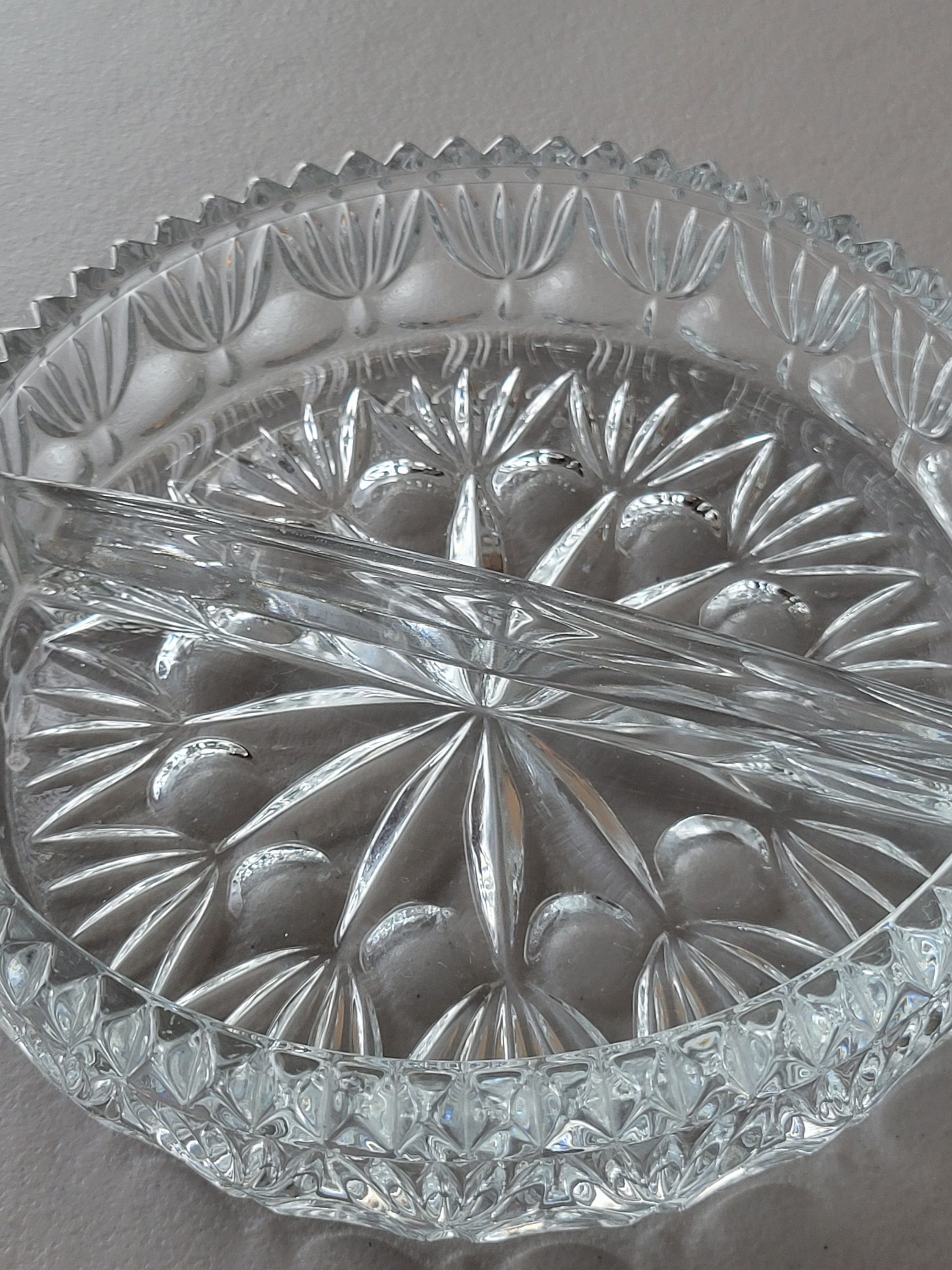 Princess House Highlights 24% Lead Crystal Divided Serving Dish Made by ...