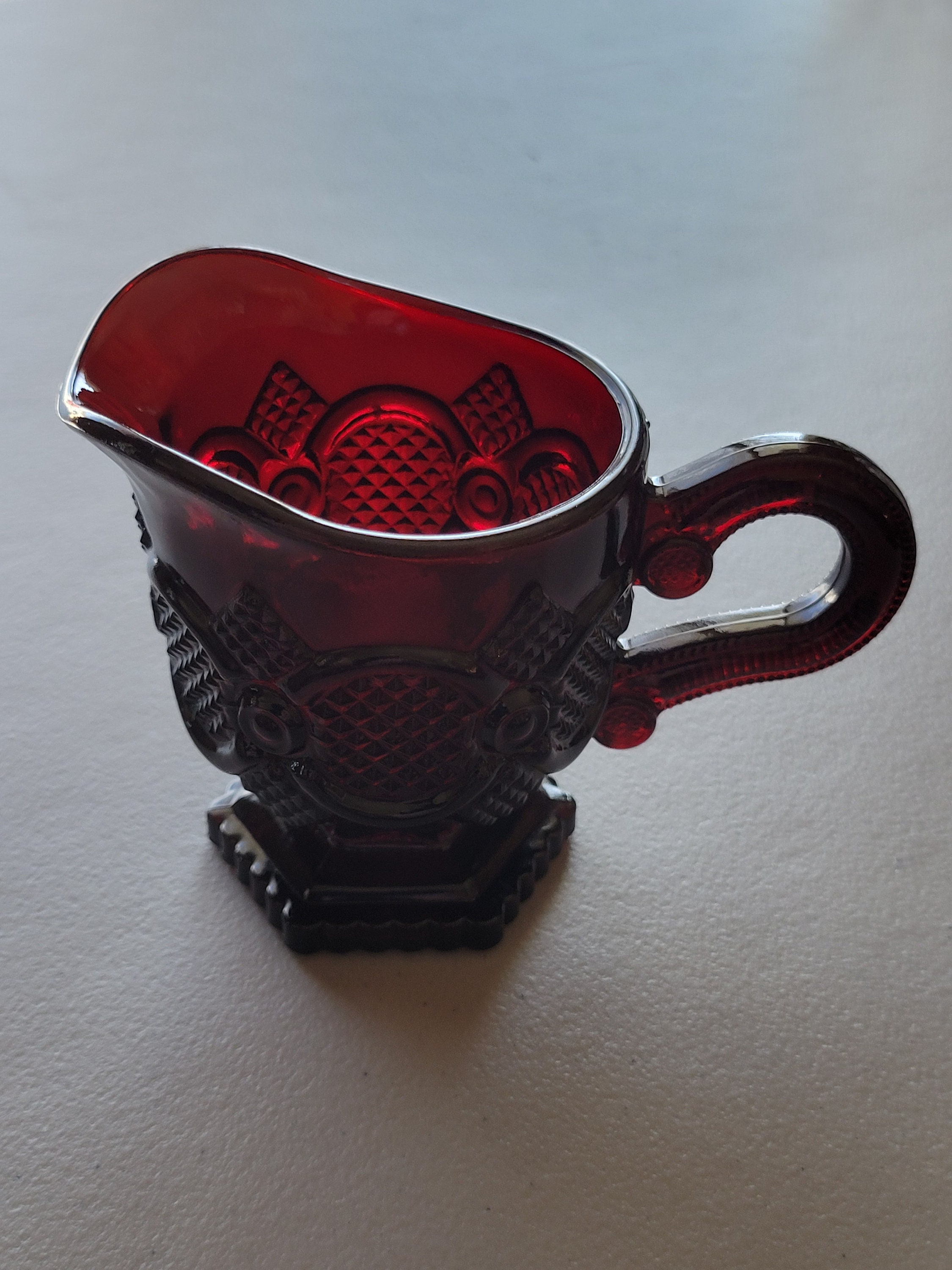 Vintage Avon 1876 Cape Cod Collection Ruby Red Glass Creamer - Etsy