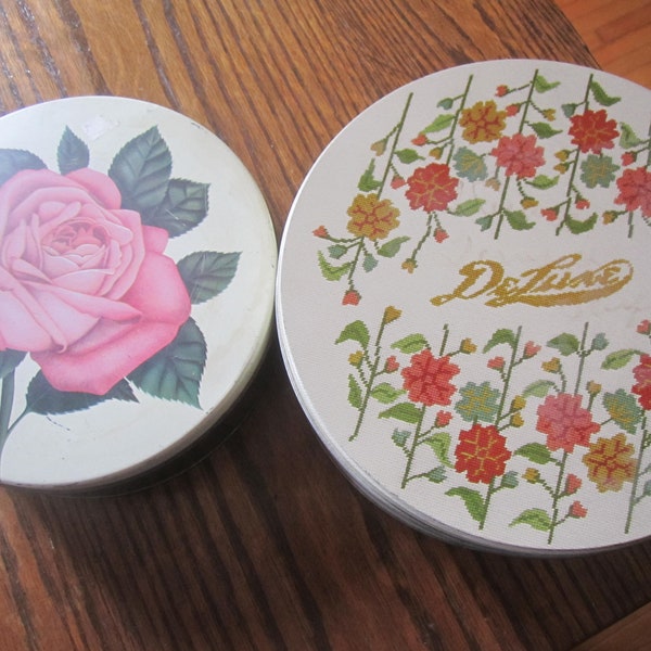 Vintage Candy Tins Vintage Sewing DeLuxe Fruitcake Tin Olive Can Co Rose Tin !!SALE!!