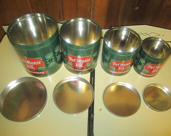 Vintage Canister Set Del Monte Brand Canister Metal Canisters !!SALE!!