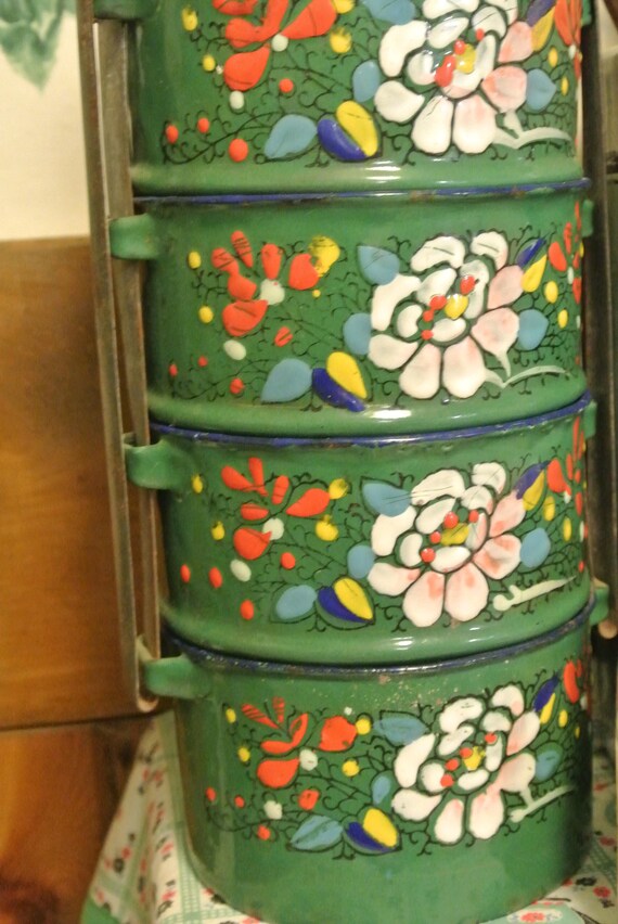 Vintage Graniteware Lunchbox Stackable Lunchbox !… - image 7