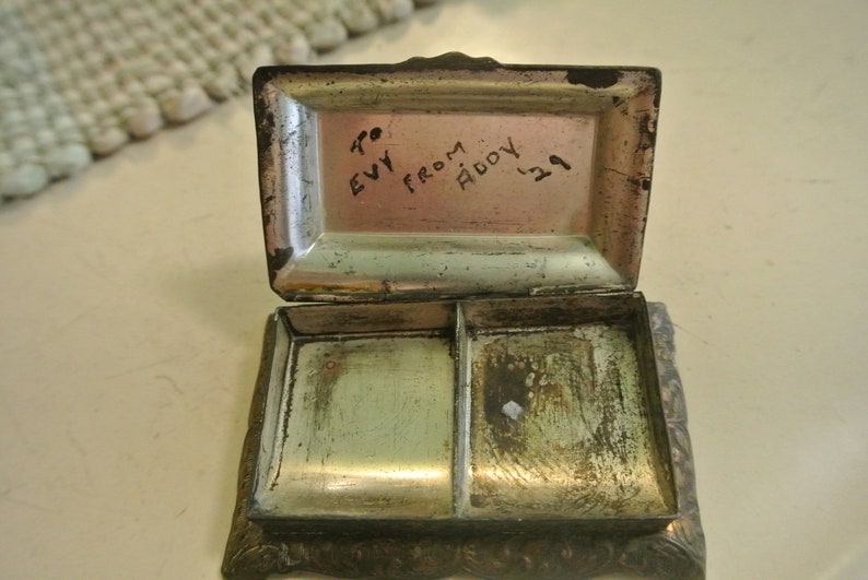 Silver Trinket Box Made in Japan Repousse Tiny Silver Trinket Box Vintage Trinket Box Pill Box