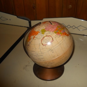 Vintage Tin Globe Bank Revere 6" Globe Bank by Replogle 1950s