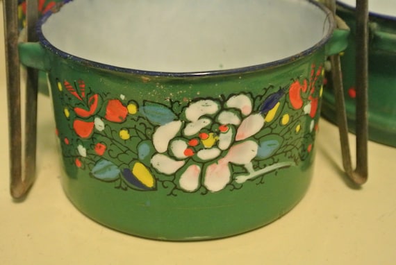 Vintage Graniteware Lunchbox Stackable Lunchbox !… - image 5