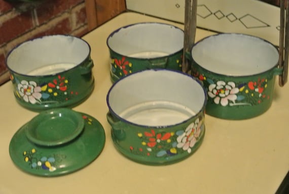 Vintage Graniteware Lunchbox Stackable Lunchbox !… - image 4