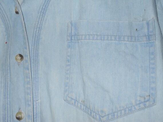 Vintage Chambray or Denim Shirt with Applique - image 3